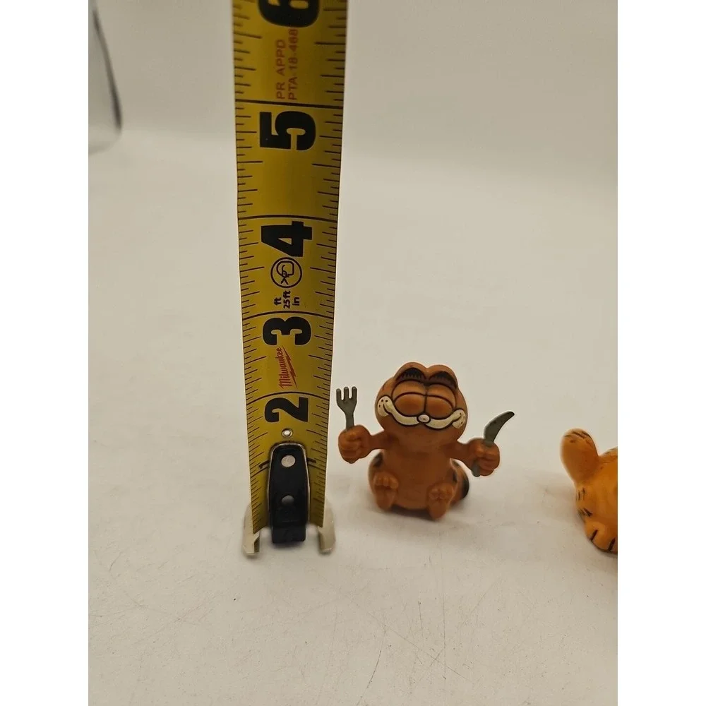 Vintage 1981 Garfield Dinner Time Fork & Knife PVC Figure Toy UFS Hong Kong X2